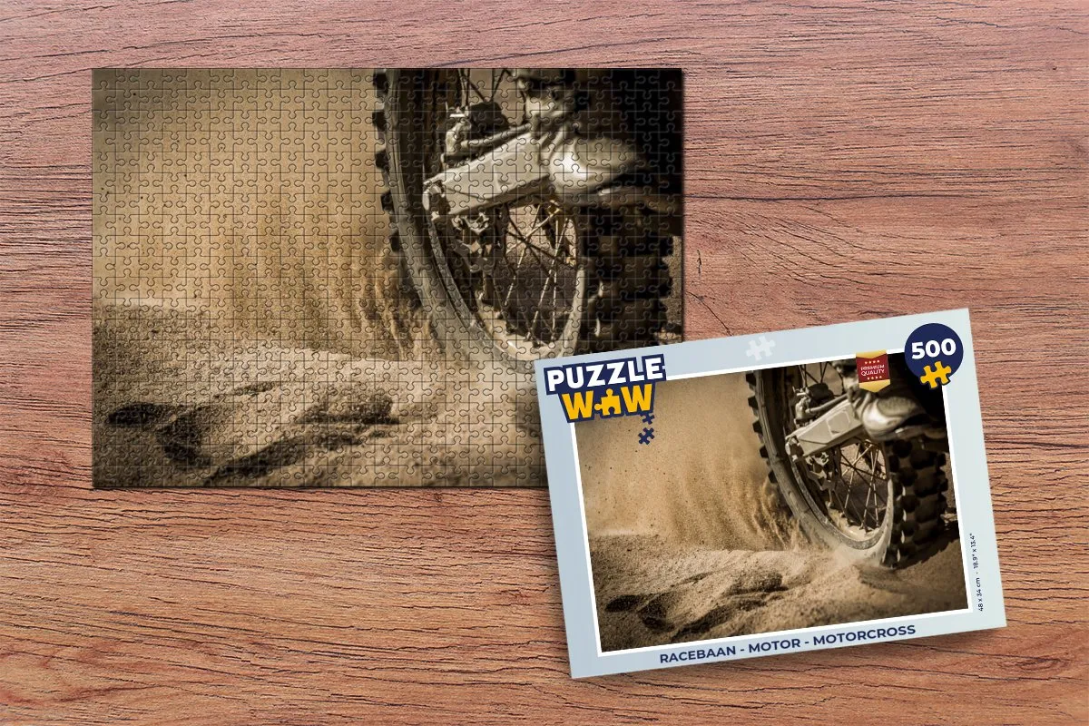 PuzzleWow Motorcross Legpuzzel 500 Stuks - Multicolor