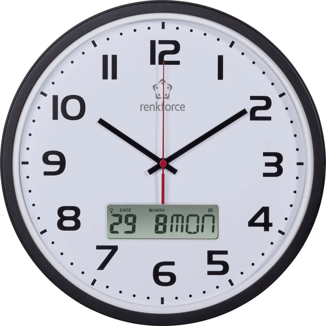 Renkforce HD-WRCL135 Wandklok 32cm - Zwart - afbeelding 2 van 3