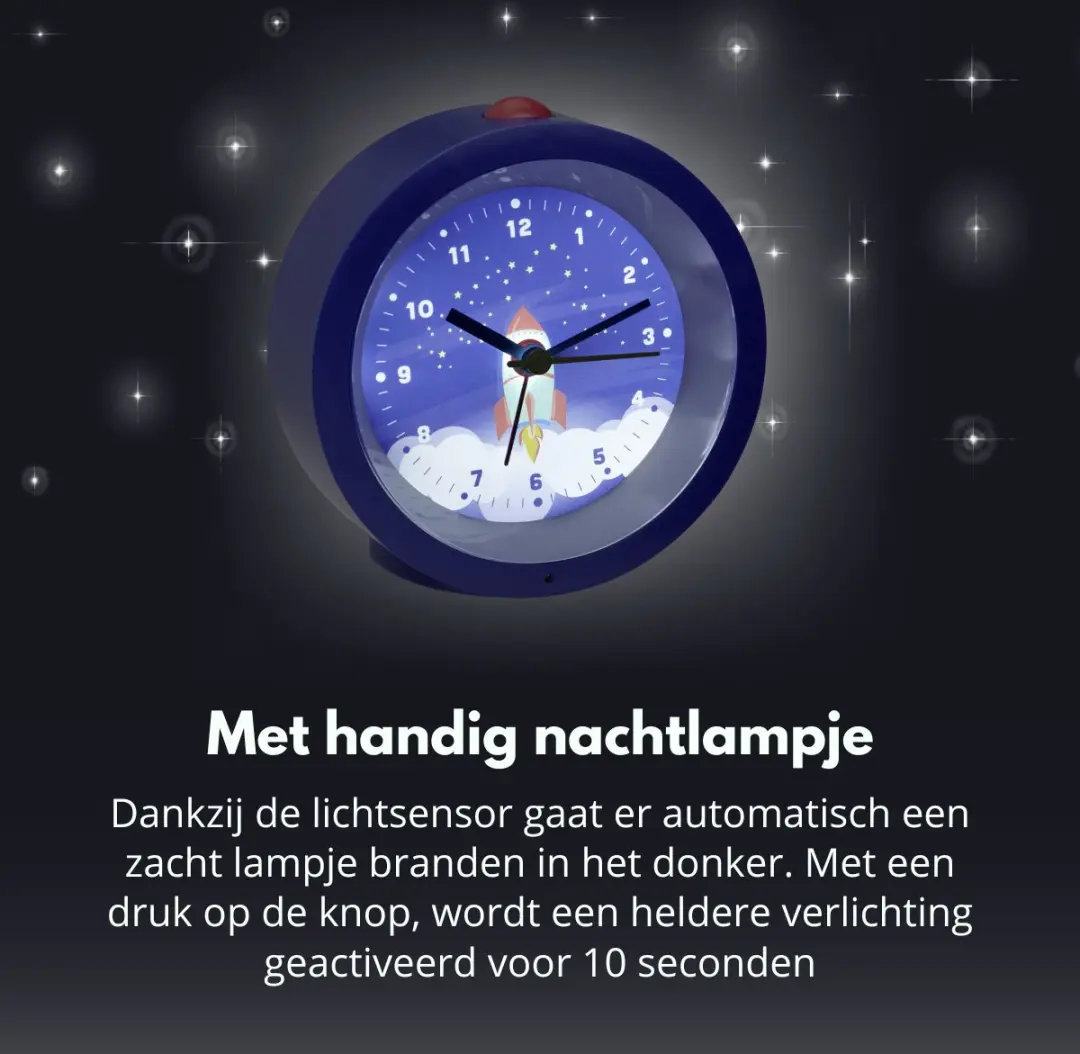 TFA Dostmann Kinderwekker Rakete Analoog - Donkerblauw/Multikleur - afbeelding 4 van 6