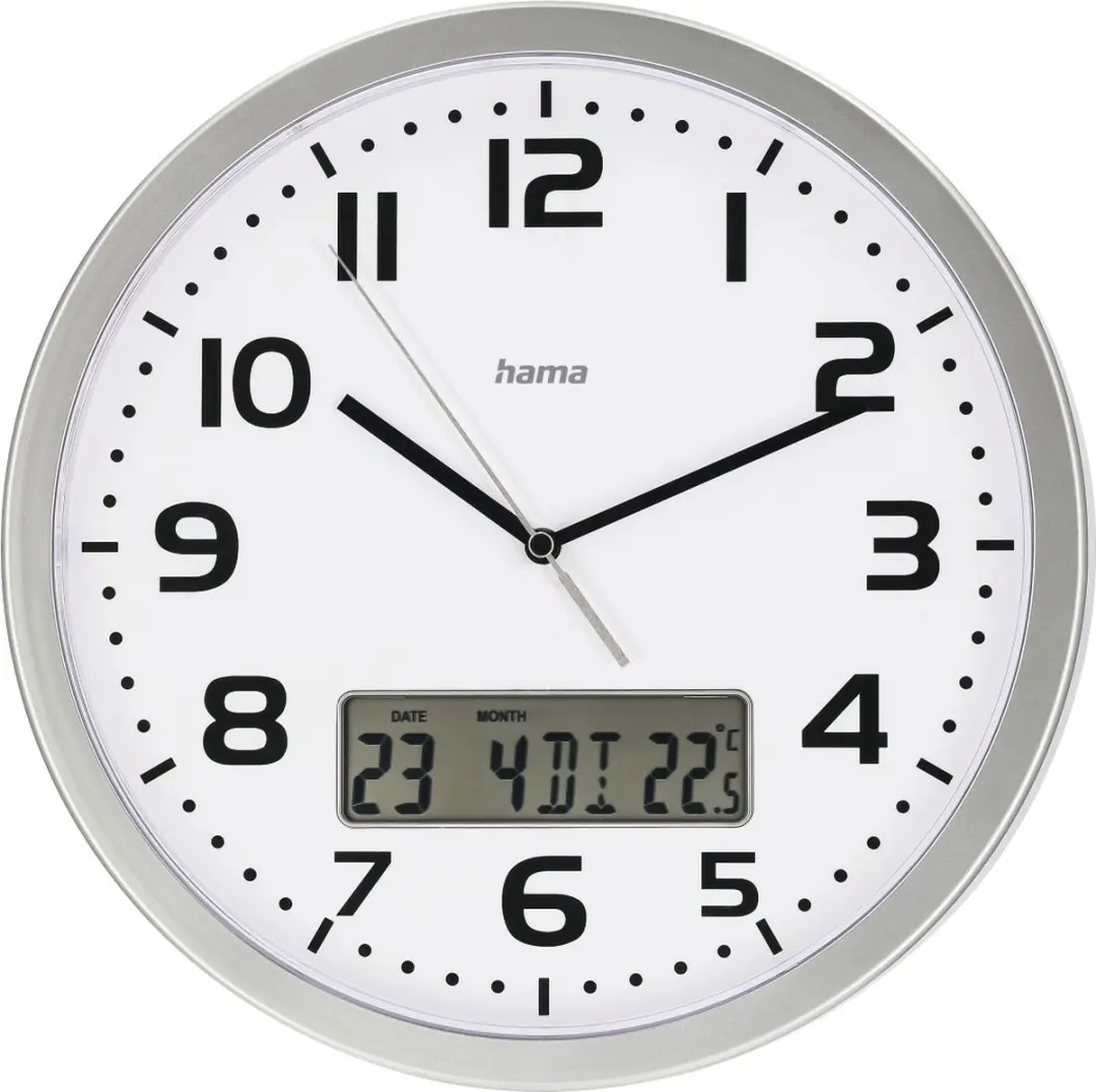 Hama Radiogestuurde klok "Extra" met datum- en temperatuurweergave