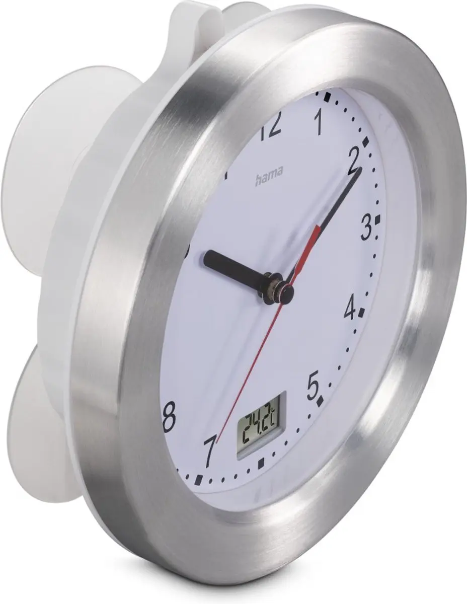 Hama Wandklok Mauritius Thermometer - 17cm Zilver - afbeelding 3 van 6