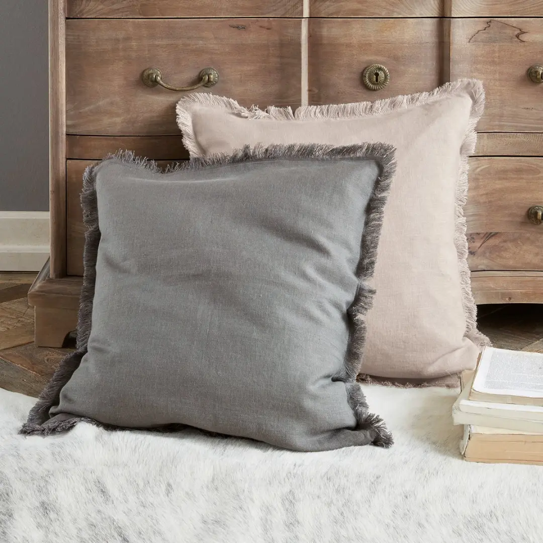 Loberon Kussenhoes Quebo Grijs/Beige - 2 Stuks - afbeelding 5 van 6