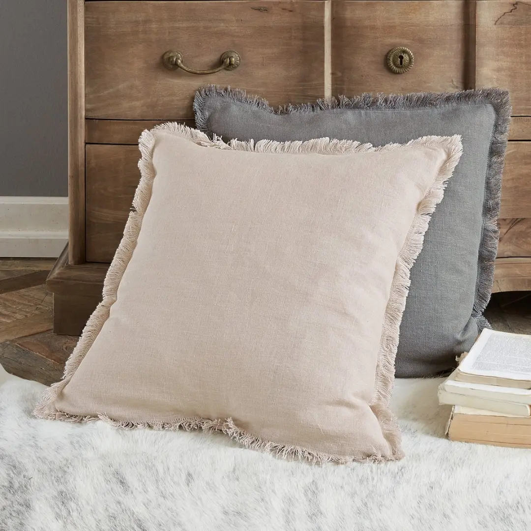 Loberon Kussenhoes Quebo Grijs/Beige - 2 Stuks - afbeelding 3 van 6