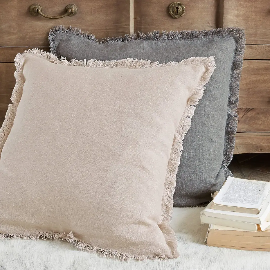 Loberon Kussenhoes Quebo Grijs/Beige - 2 Stuks - afbeelding 4 van 6
