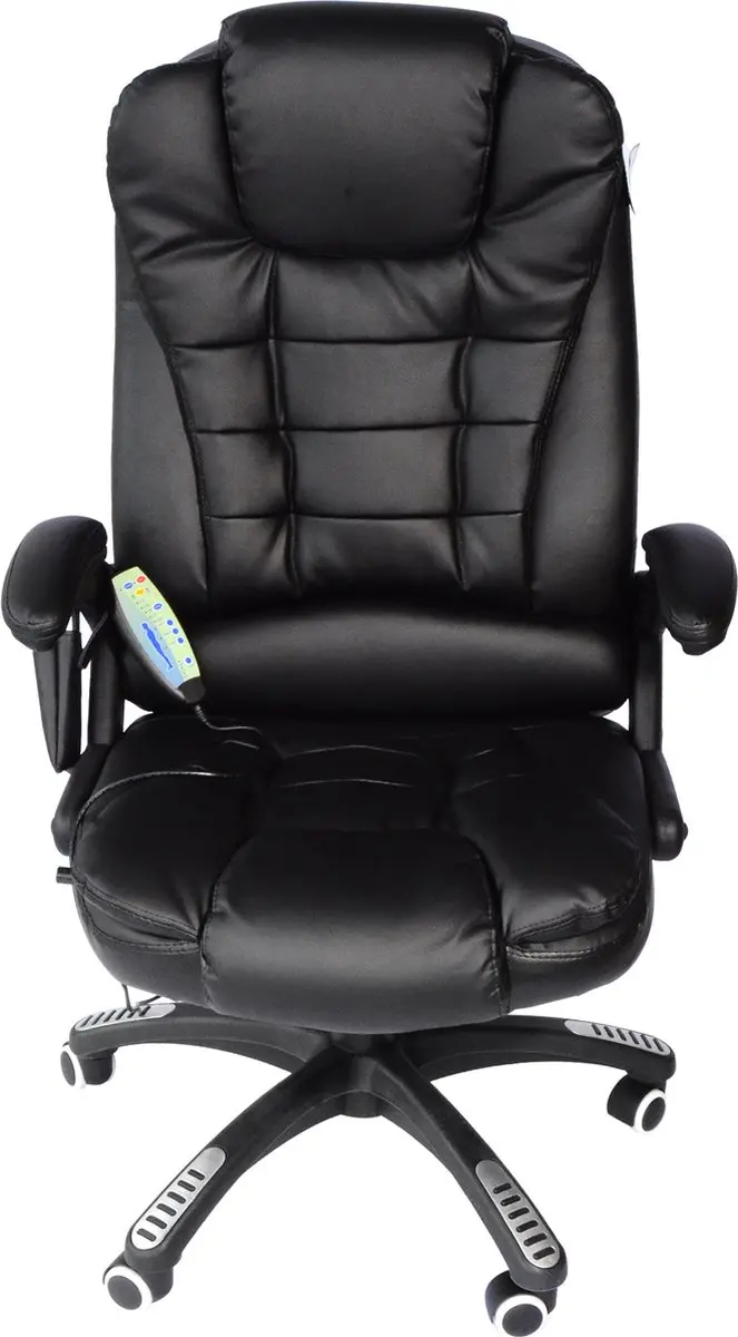 Homcom Massagesessel Kunstleder - 70x70cm - 111-121cm - Zwart - afbeelding 3 van 6