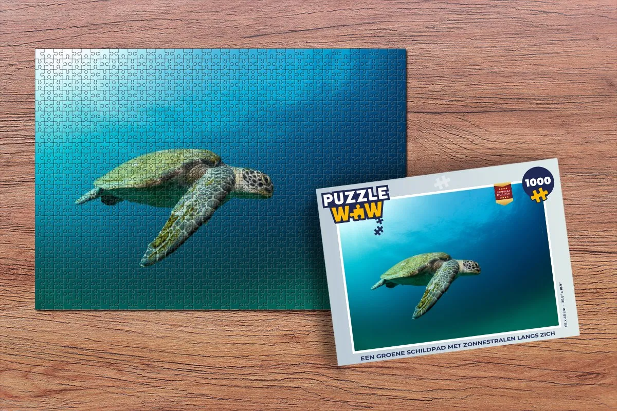 PuzzleWow Legpuzzel Schildpad met Zonnestralen 1000 Stuks - Multicolor
