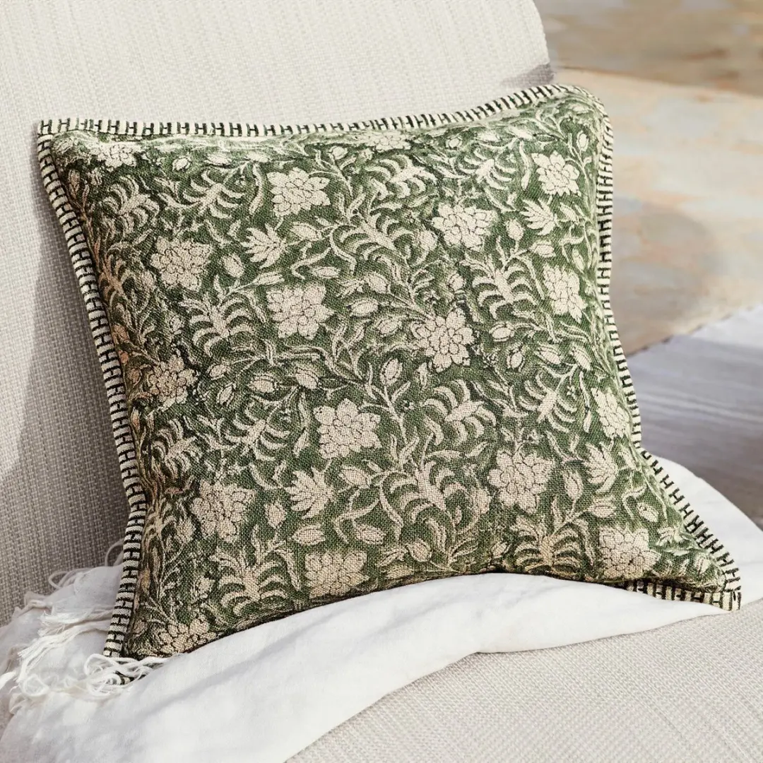 Loberon Kussenhoes Petitmagny - Groen - afbeelding 6 van 6