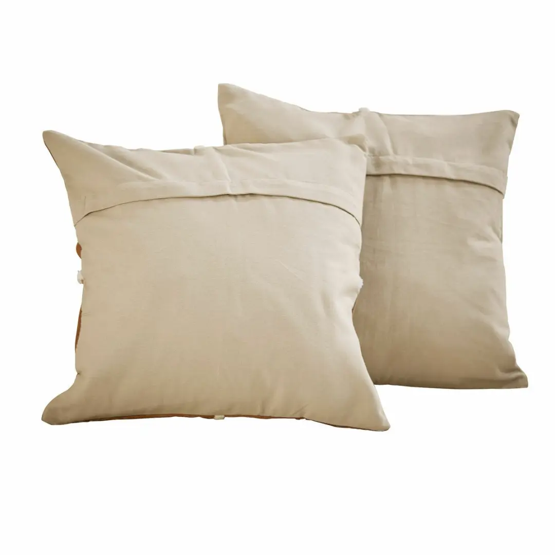 Loberon Kussenhoes set van 2 Raminya - crème/bruin - afbeelding 2 van 5