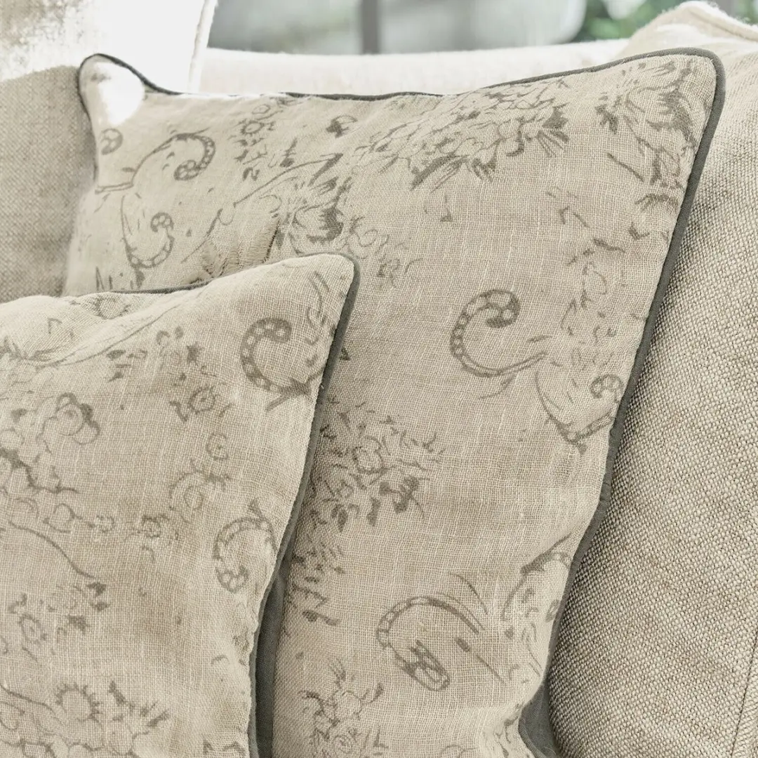 Loberon Kussenhoes Set 2 Stuks - Tenerosa Beige/Groen - afbeelding 2 van 6