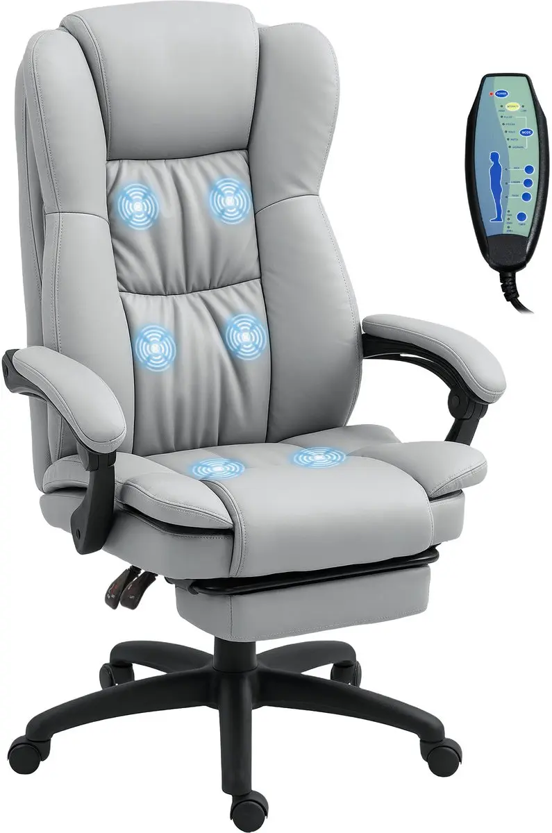 Vinsetto-Bürostuhl mit Massagefunktion-Kunstleder, Schaumstoff-68,5B x 68,5T x