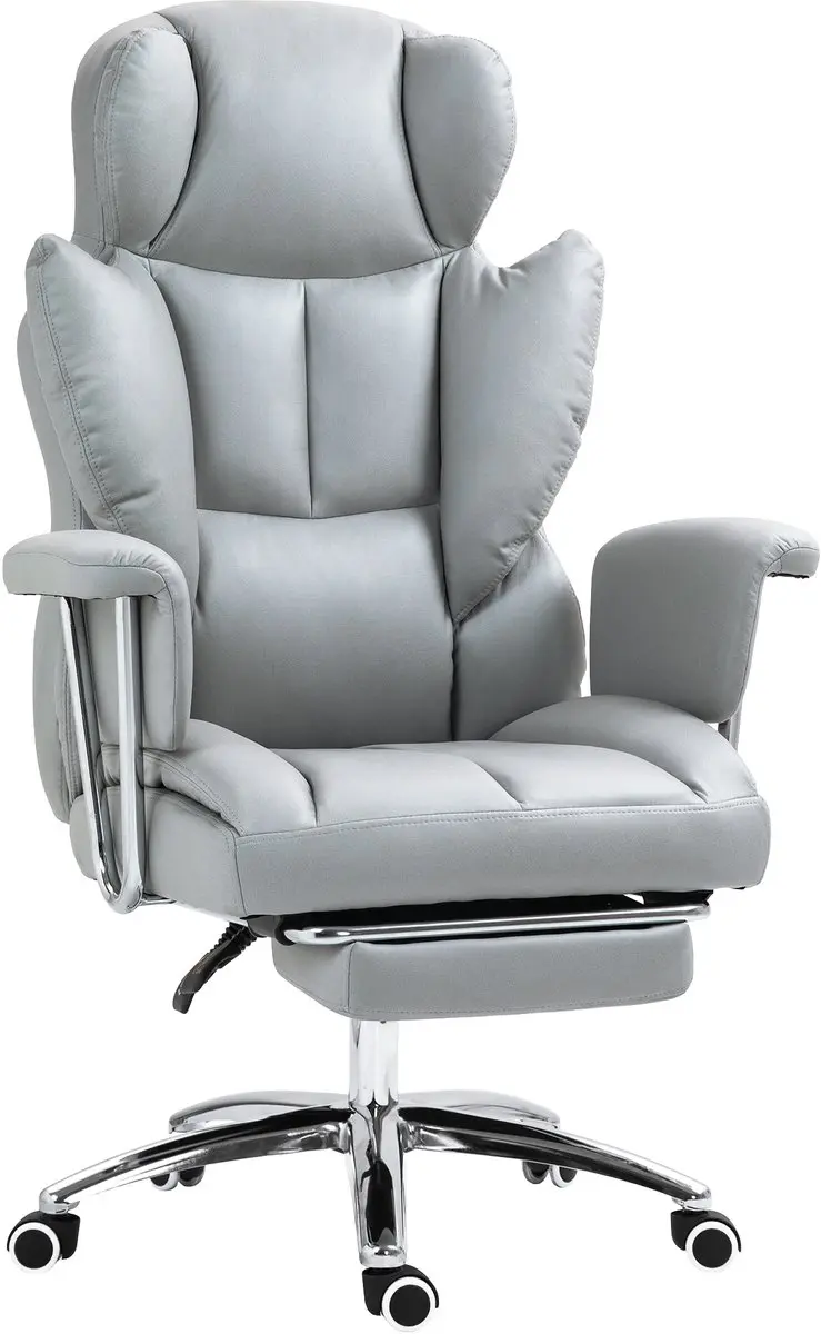 HOMCOM Bureaustoel met relaxfunctie, ergonomische bureaustoel, in hoogte verstel