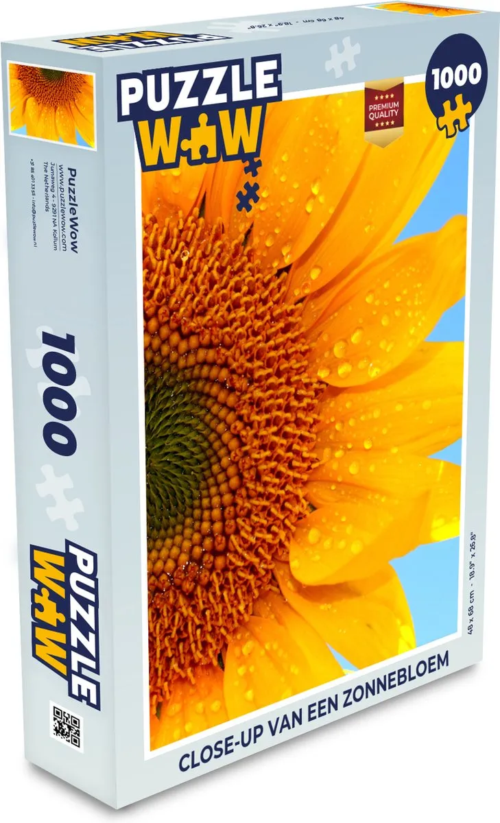 PuzzleWow Zonnebloem Legpuzzel 1000 Stuks