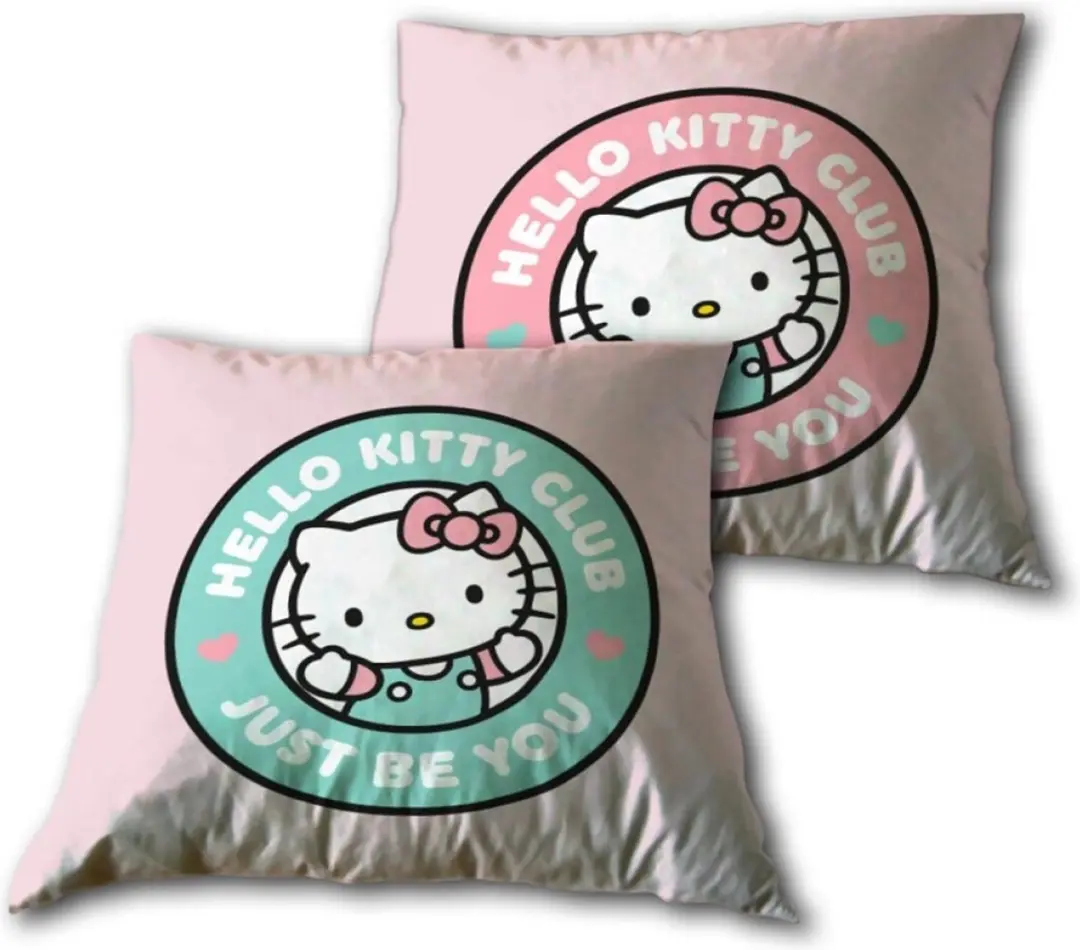 Hello Kitty Club kussen, decoratief kussen 40x40 cm Velours