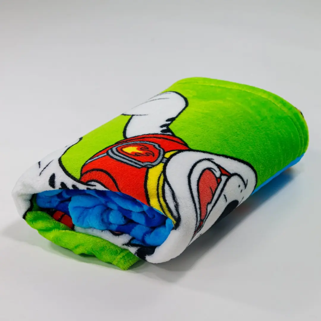 PAW Patrol Fleece Deken 110x150cm - Blauw/ Groen - afbeelding 3 van 6