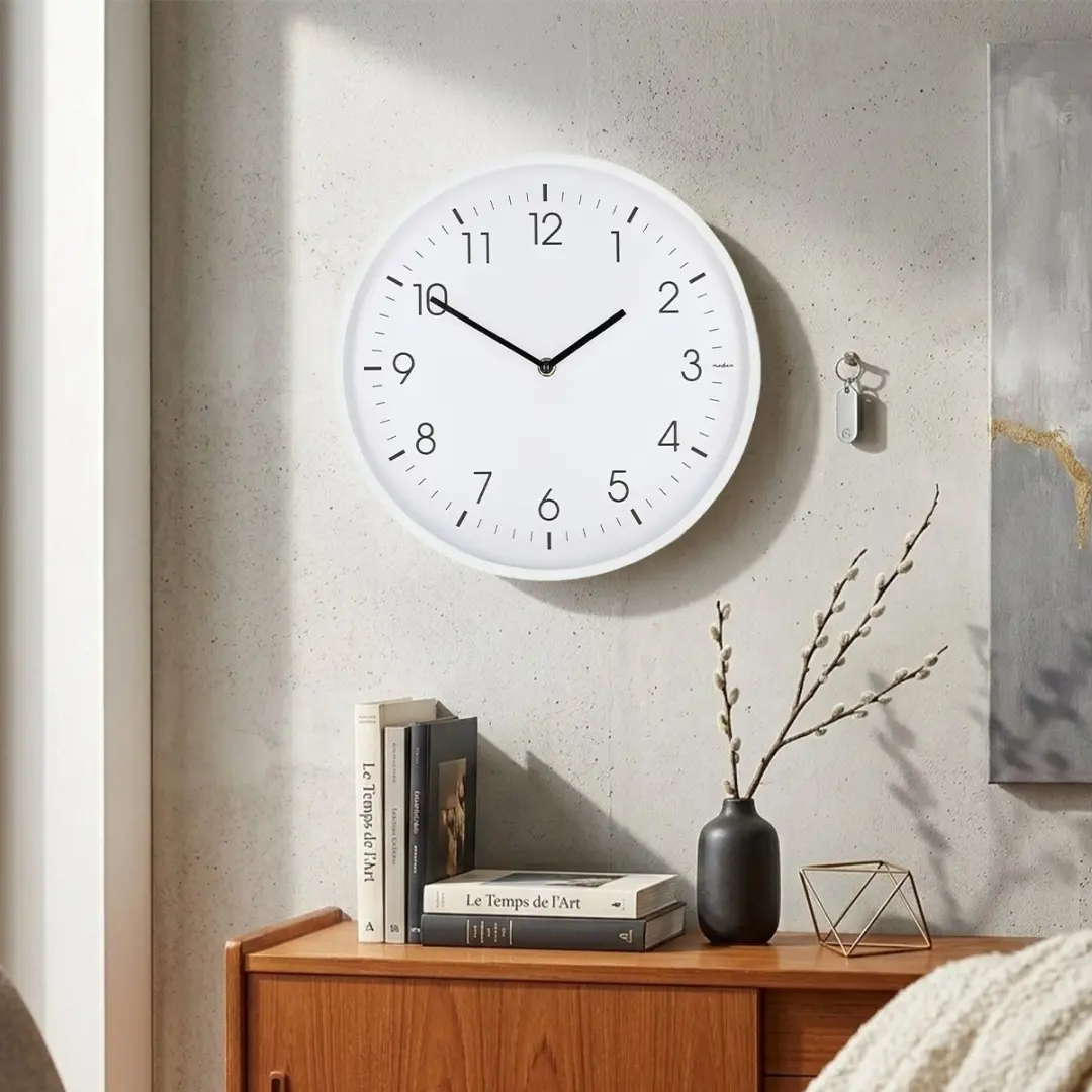 Nedis Wandklok CLWA1226WT - 30cm - Wit - afbeelding 4 van 4