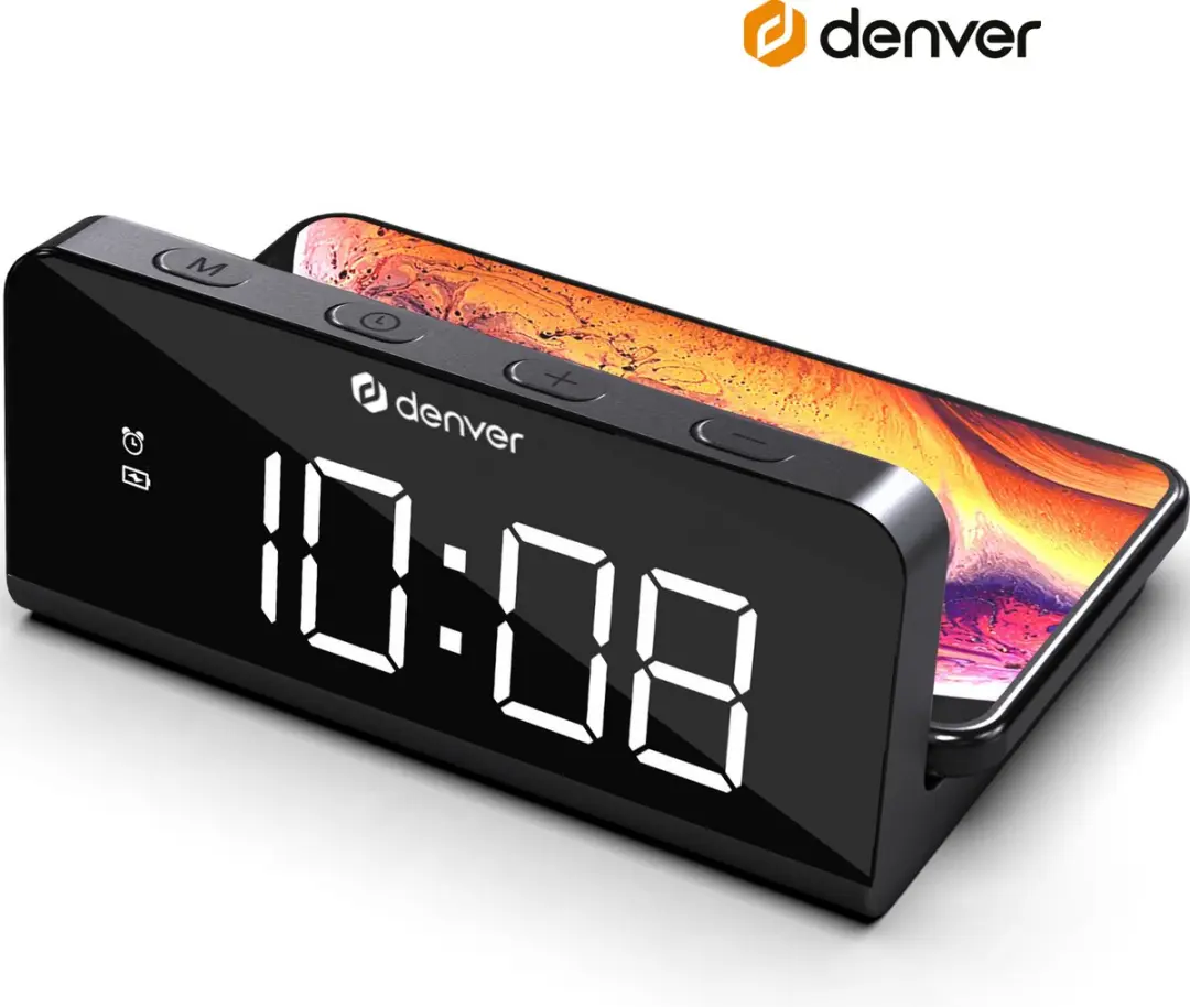 Denver Digitale Wekker ECQ103 - Draadloos Opladen - Zwart - afbeelding 5 van 6