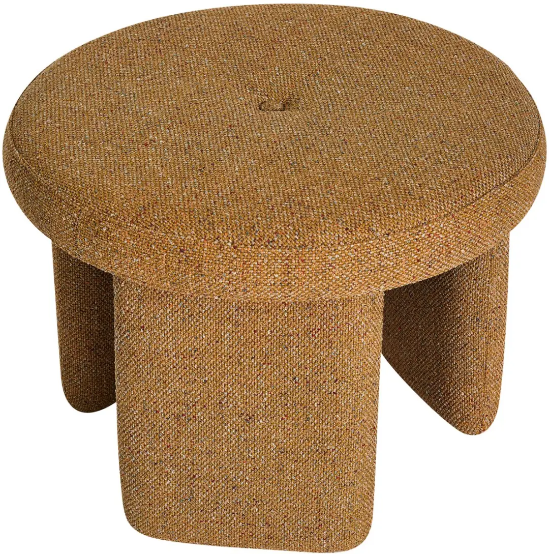 Hübsch Rocco Pouffe - 54cm Oker - afbeelding 3 van 6