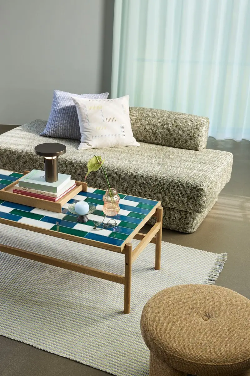 Hübsch Rocco Pouffe - 54cm Oker - afbeelding 6 van 6