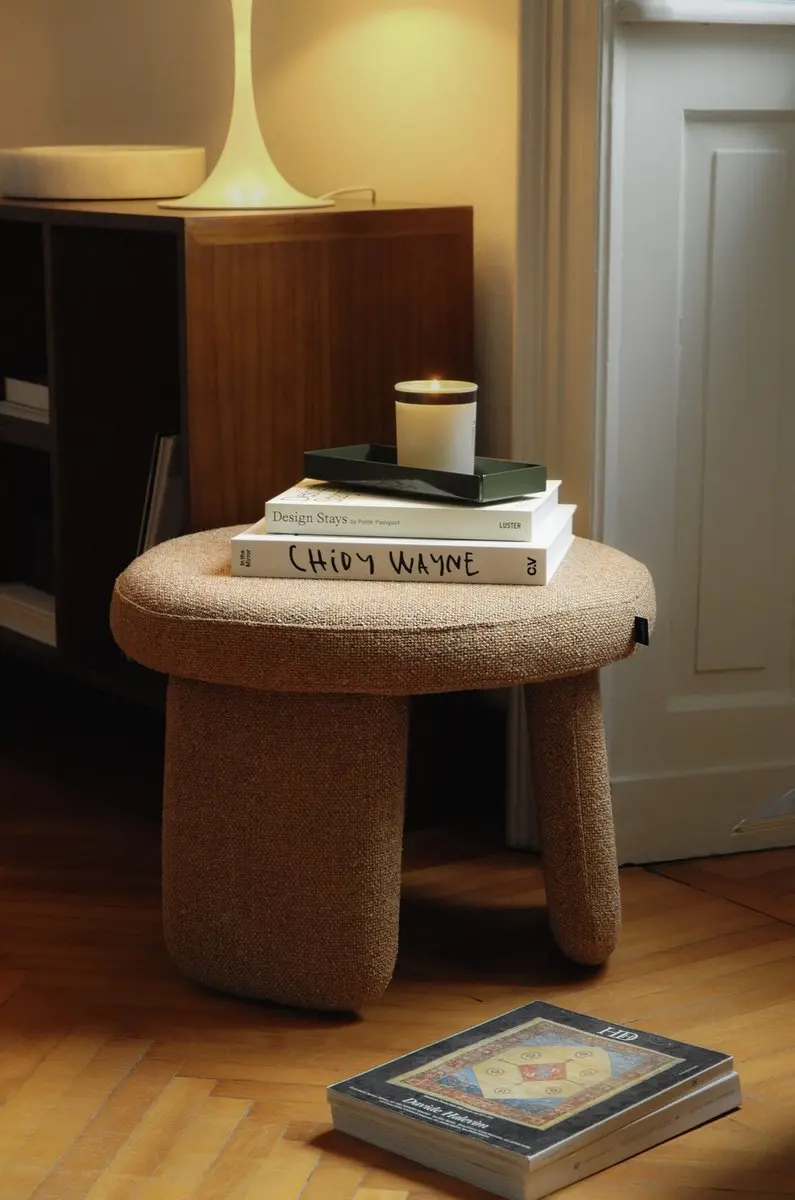 Hübsch Rocco Pouffe - 54cm Oker - afbeelding 4 van 6