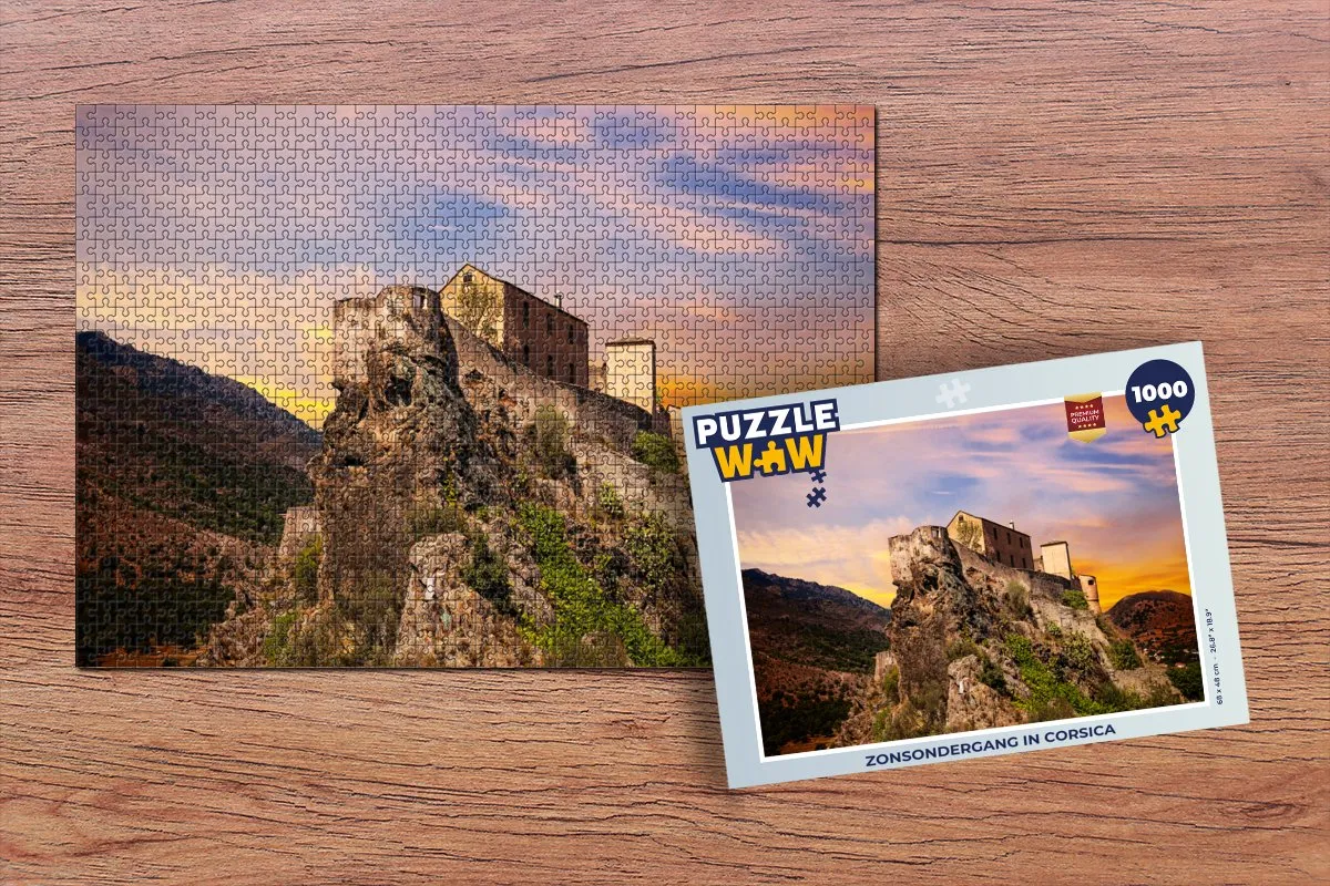 PuzzleWow Zonsondergang in Corsica Legpuzzel 1000 Stuks - Multicolor