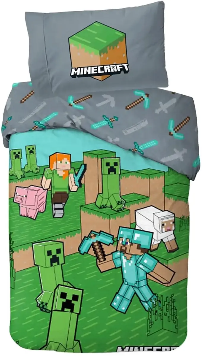 Minecraft Dekbedovertrek Eenpersoons