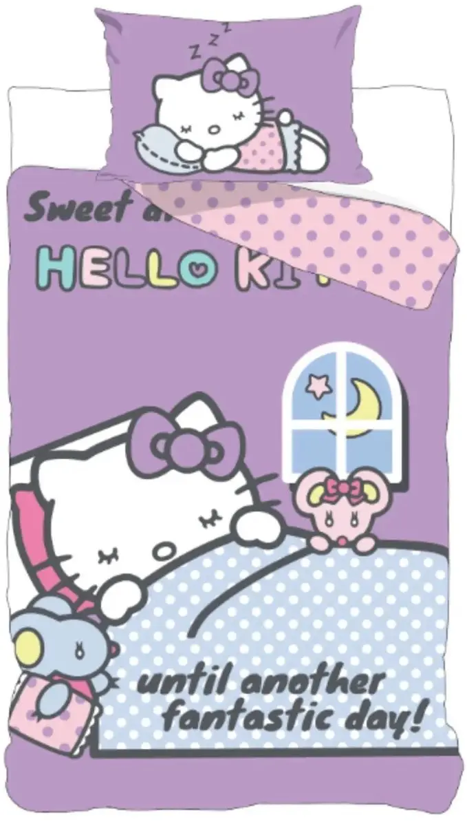 Hello Kitty Dekbedovertrek Eenpersoons - Roze - afbeelding 2 van 2