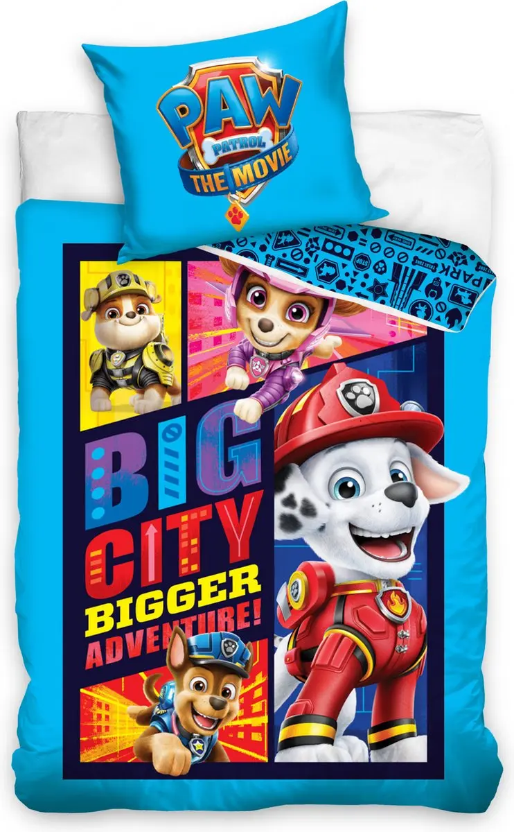 PAW Patrol Dekbedovertrek Big City blauw