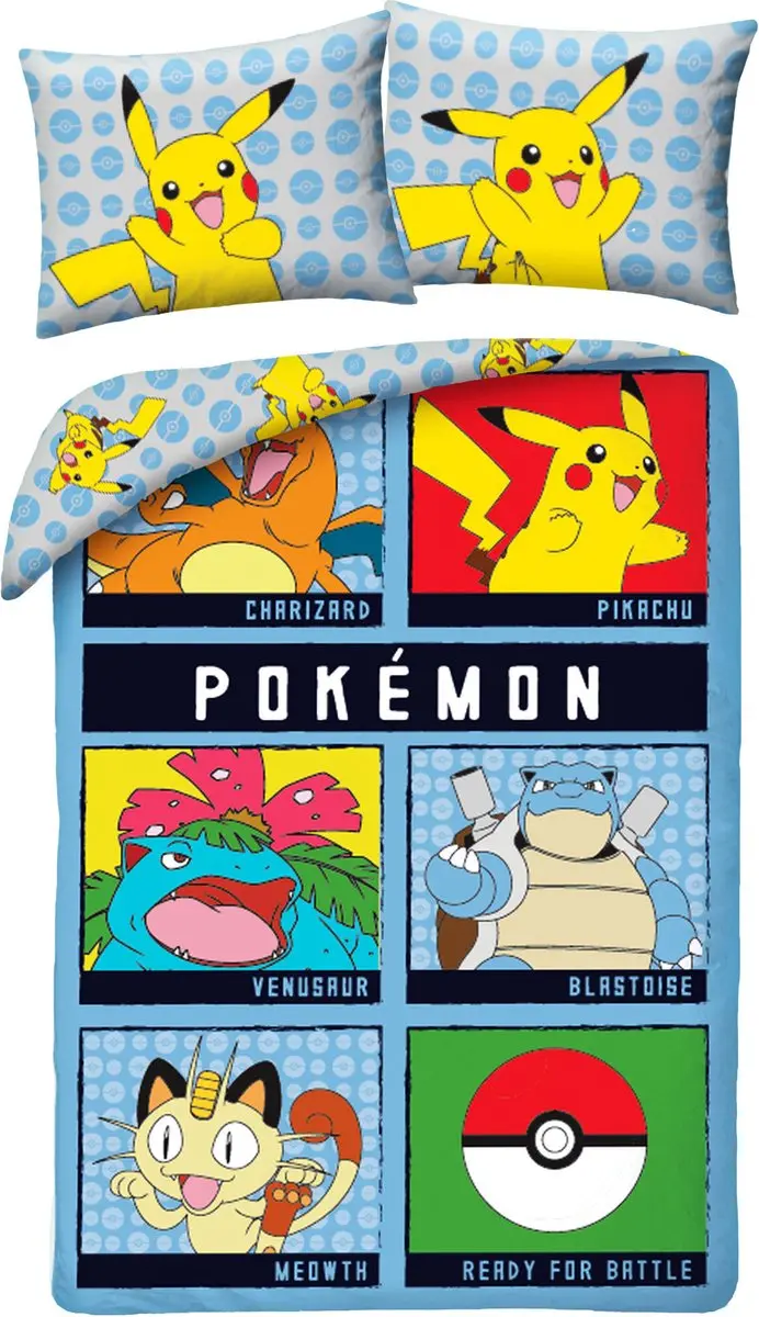 Pokémon Dekbedovertrek Battle 140x200cm