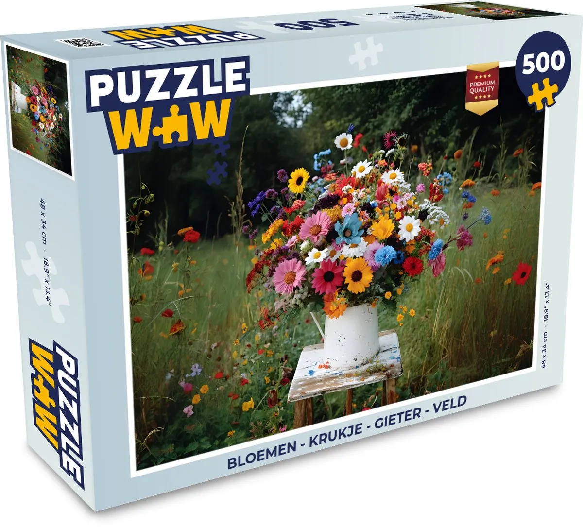 PuzzleWow Bloemen Krukje Gieter Veld Legpuzzel 500 Stuks