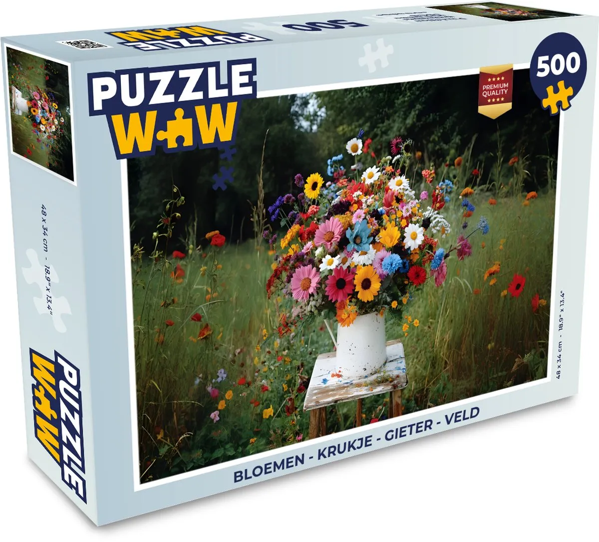 PuzzleWow Bloemen Krukje Gieter Veld Legpuzzel 500 Stuks