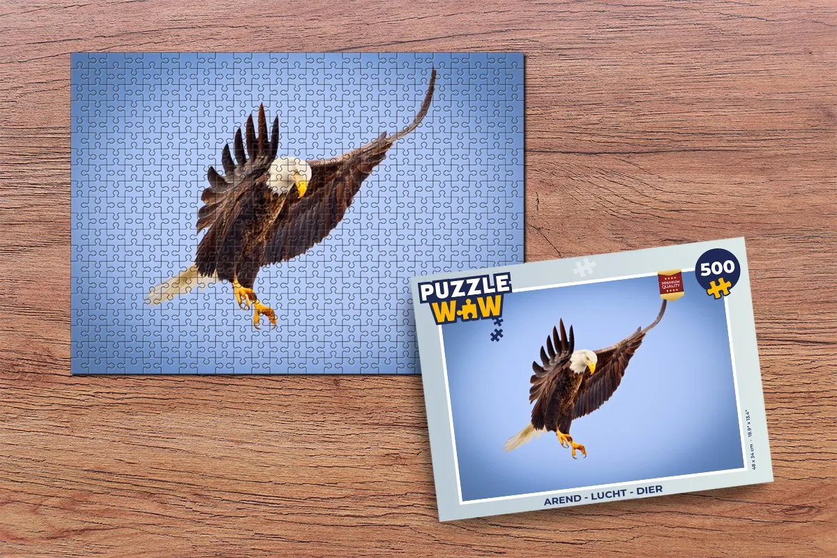 PuzzleWow Arend Lucht Dier Legpuzzel 500 Stuks - Multicolor