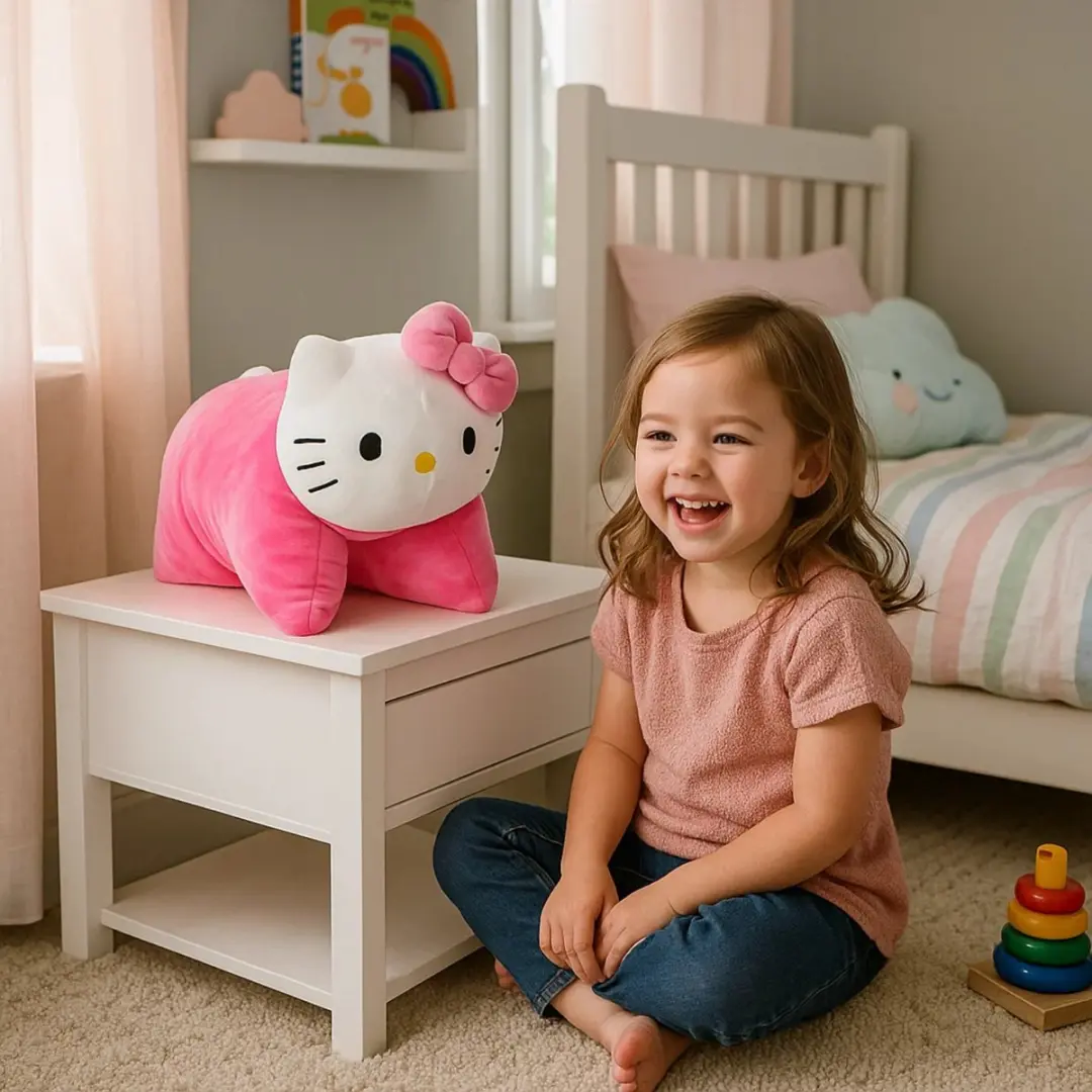Hello Kitty Knuffelkussen - Roze - afbeelding 3 van 4
