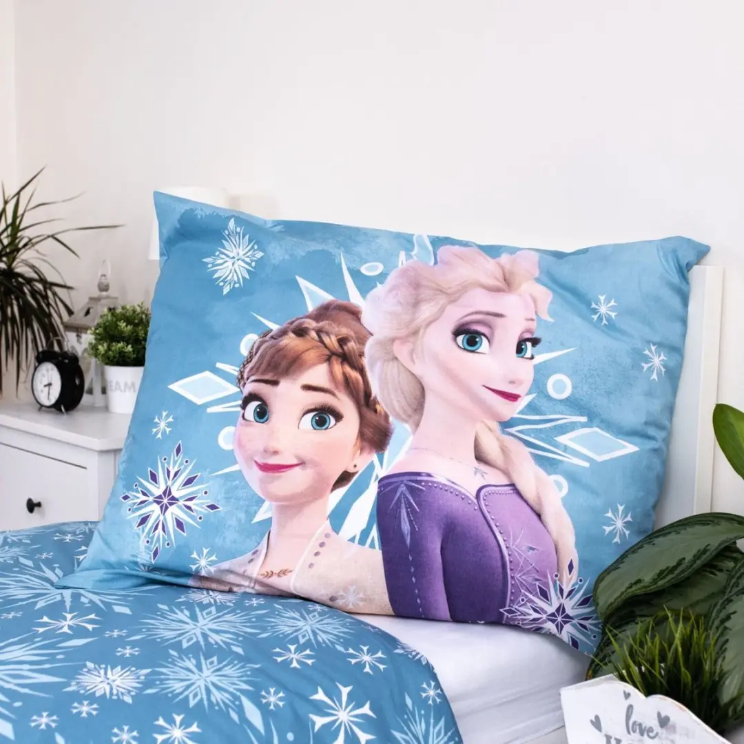 Disney Frozen Dekbedovertrek Sneeuwvlokje - 140x200cm + 70x90cm - Blauw - afbeelding 5 van 6
