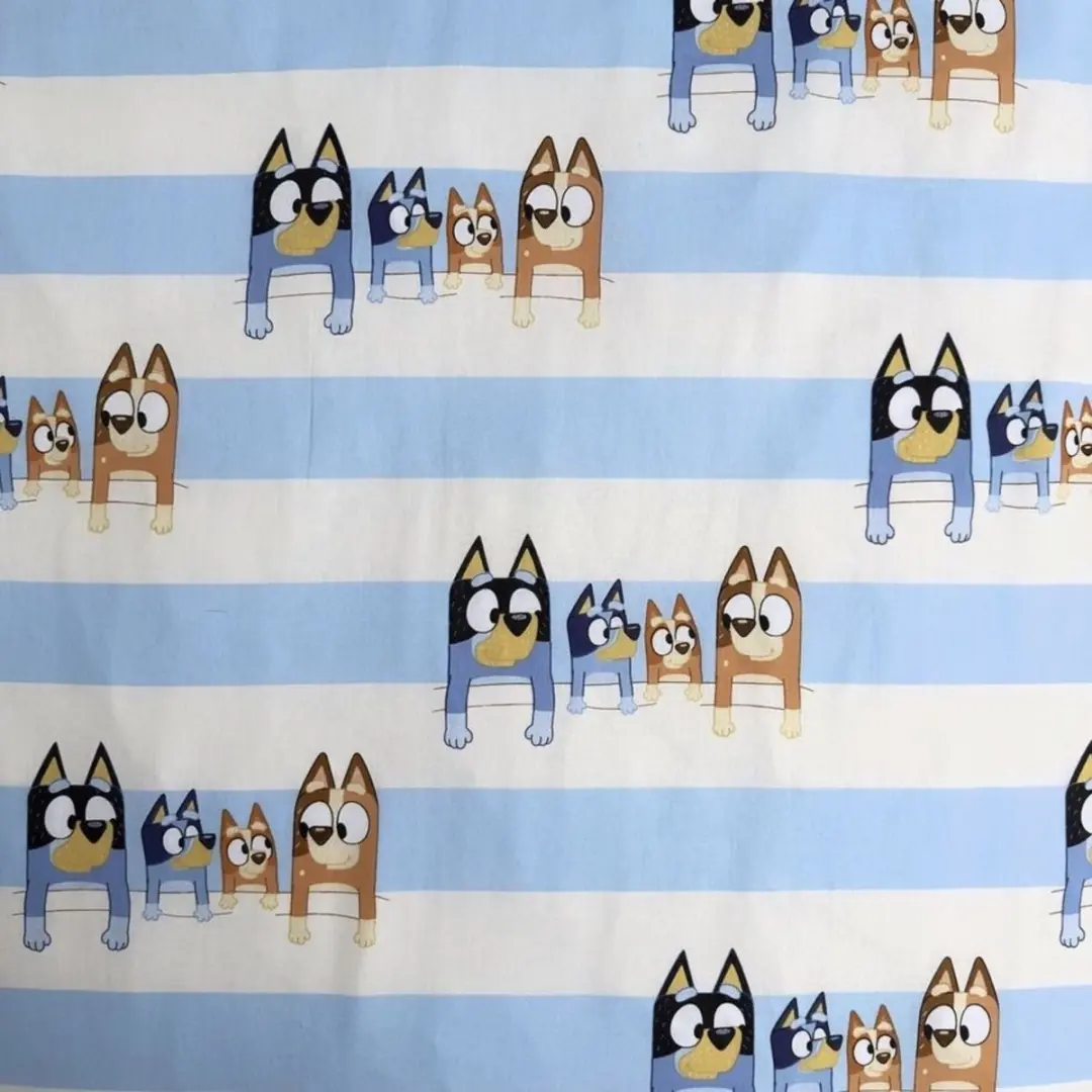 Bluey Dekbedovertrek Stripes - 140x200cm - Katoen - Blauw - afbeelding 3 van 6