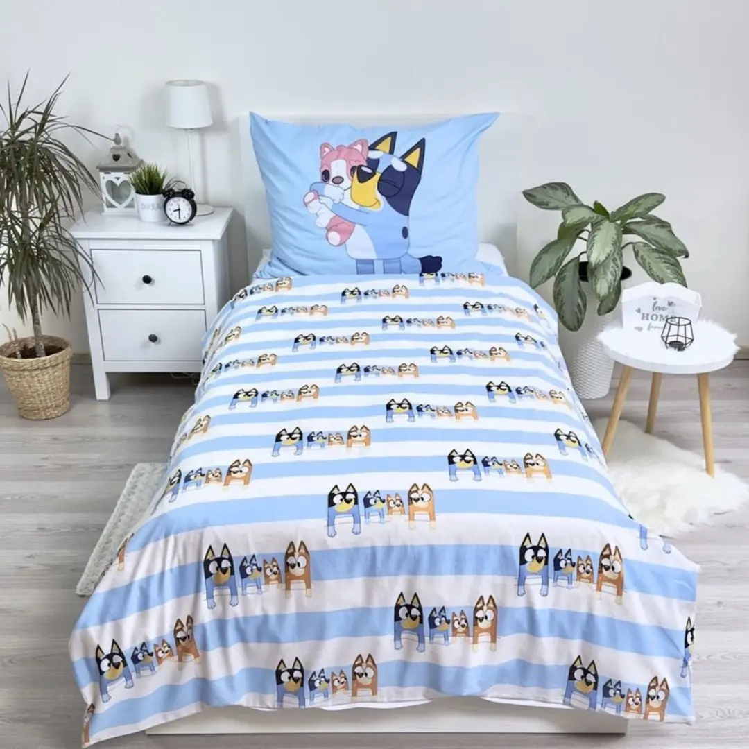 Bluey Dekbedovertrek Stripes - 140x200cm - Katoen - Blauw - afbeelding 4 van 6