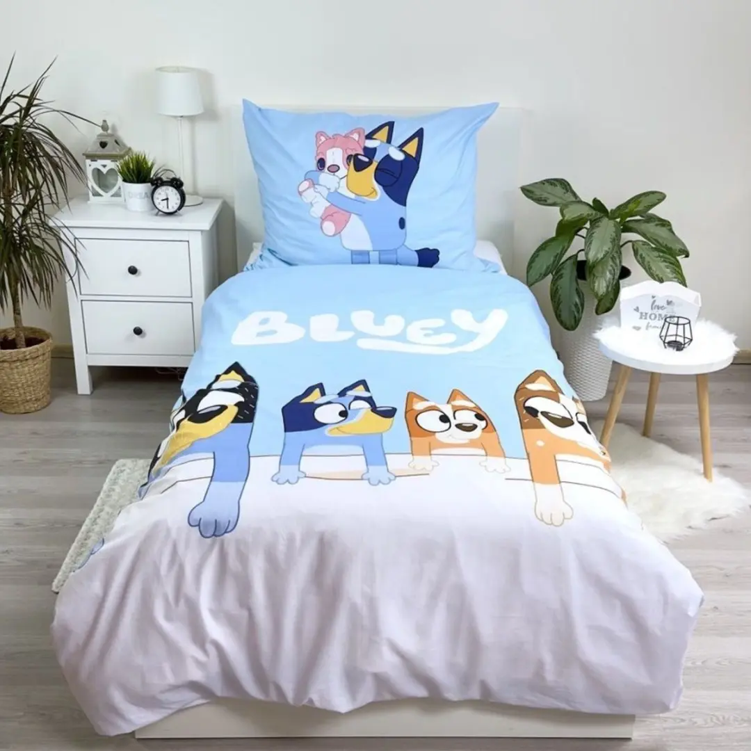 Bluey Dekbedovertrek Stripes - 140x200cm - Katoen - Blauw - afbeelding 5 van 6