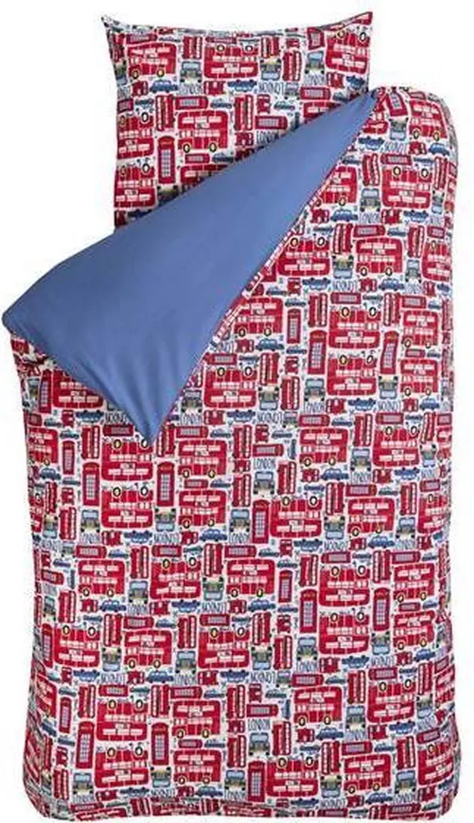 BINK Bedding City Bus dekbedovertrek Rood Junior (120x150 cm + 1 sloop)