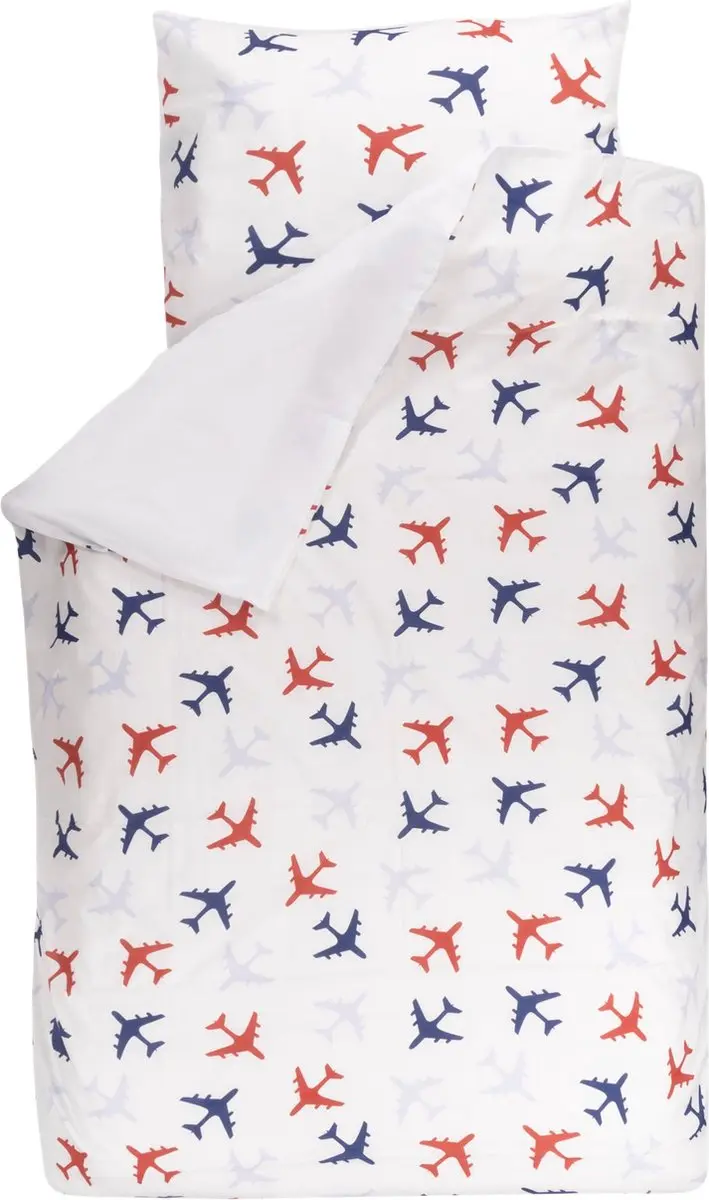 BINK Bedding Dekbedovertrek Planes Blauw 1-persoons 140 x 200/220 cm (+ 1 kussen