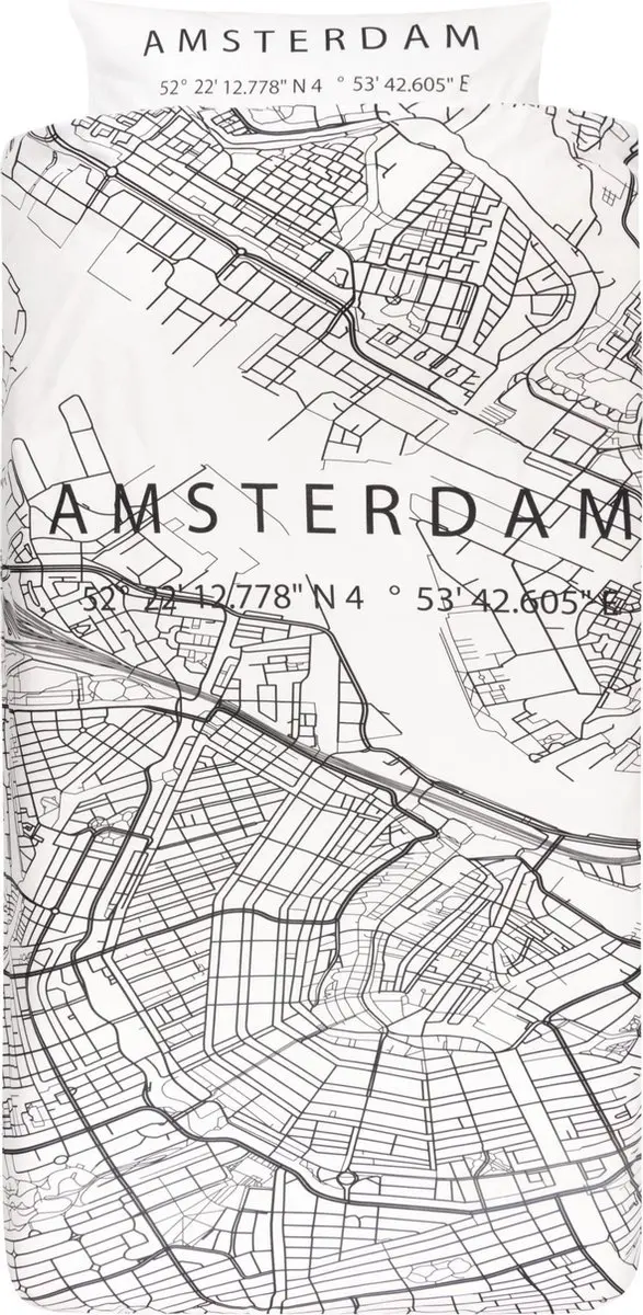 BINK City Dekbedovertrek Amsterdam 1 persoons 140x200/240 cm (inclusief kussensl