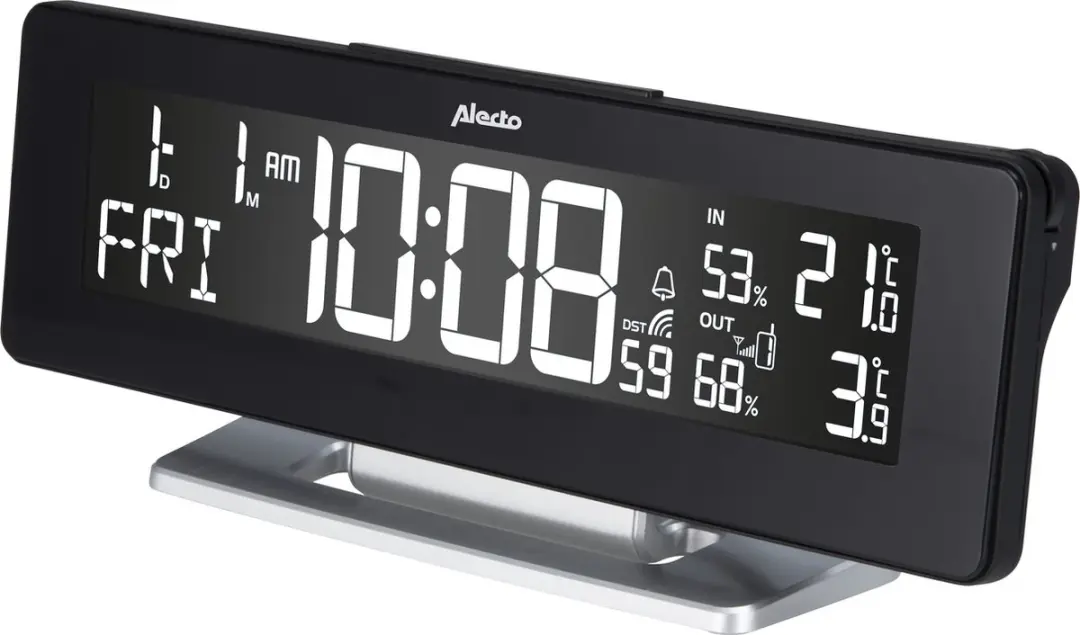 Alecto WS-2500 Wekker met Weerstation - Zwart-Zilver - afbeelding 6 van 6