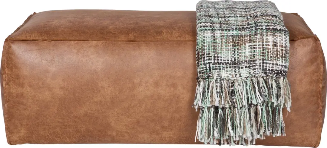 WOOOD Rodeo Poef - Cognac 43x120x60cm - afbeelding 3 van 6