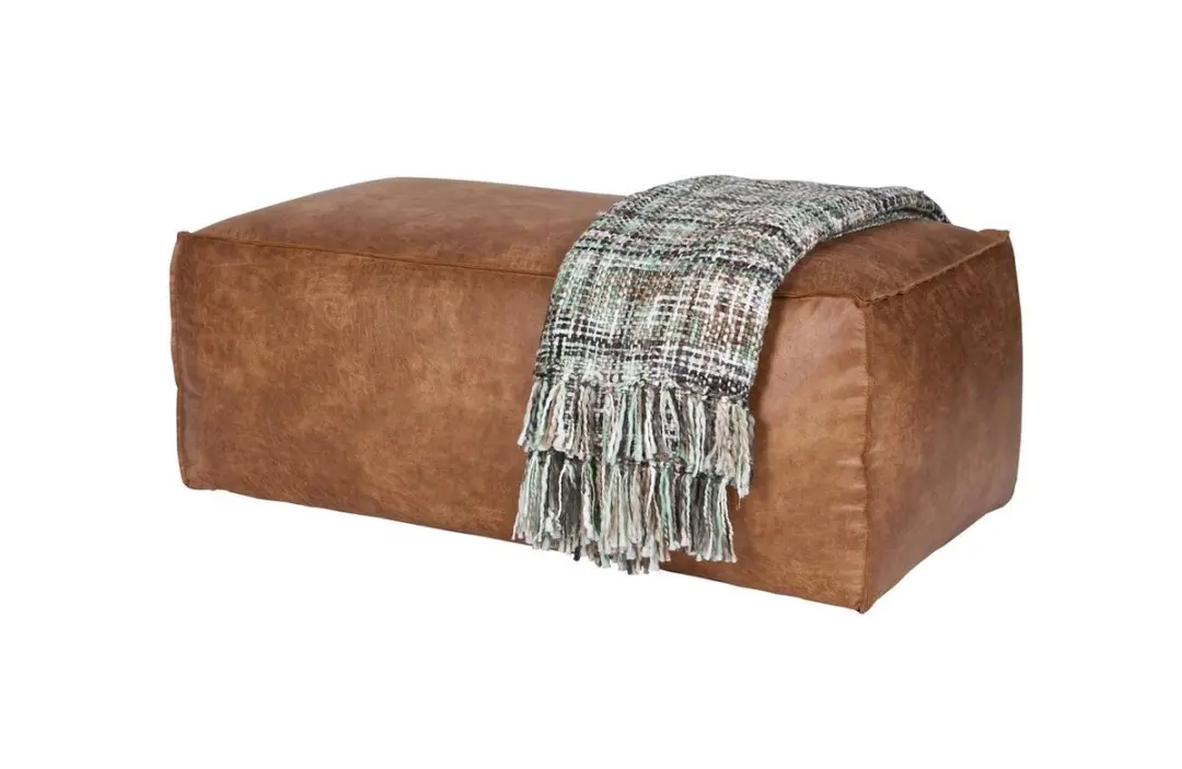 WOOOD Rodeo Poef - Cognac 43x120x60cm - afbeelding 2 van 6