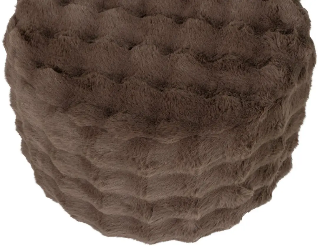 WOOOD Olven Poef - 36x60x60cm - Bruin - afbeelding 4 van 5