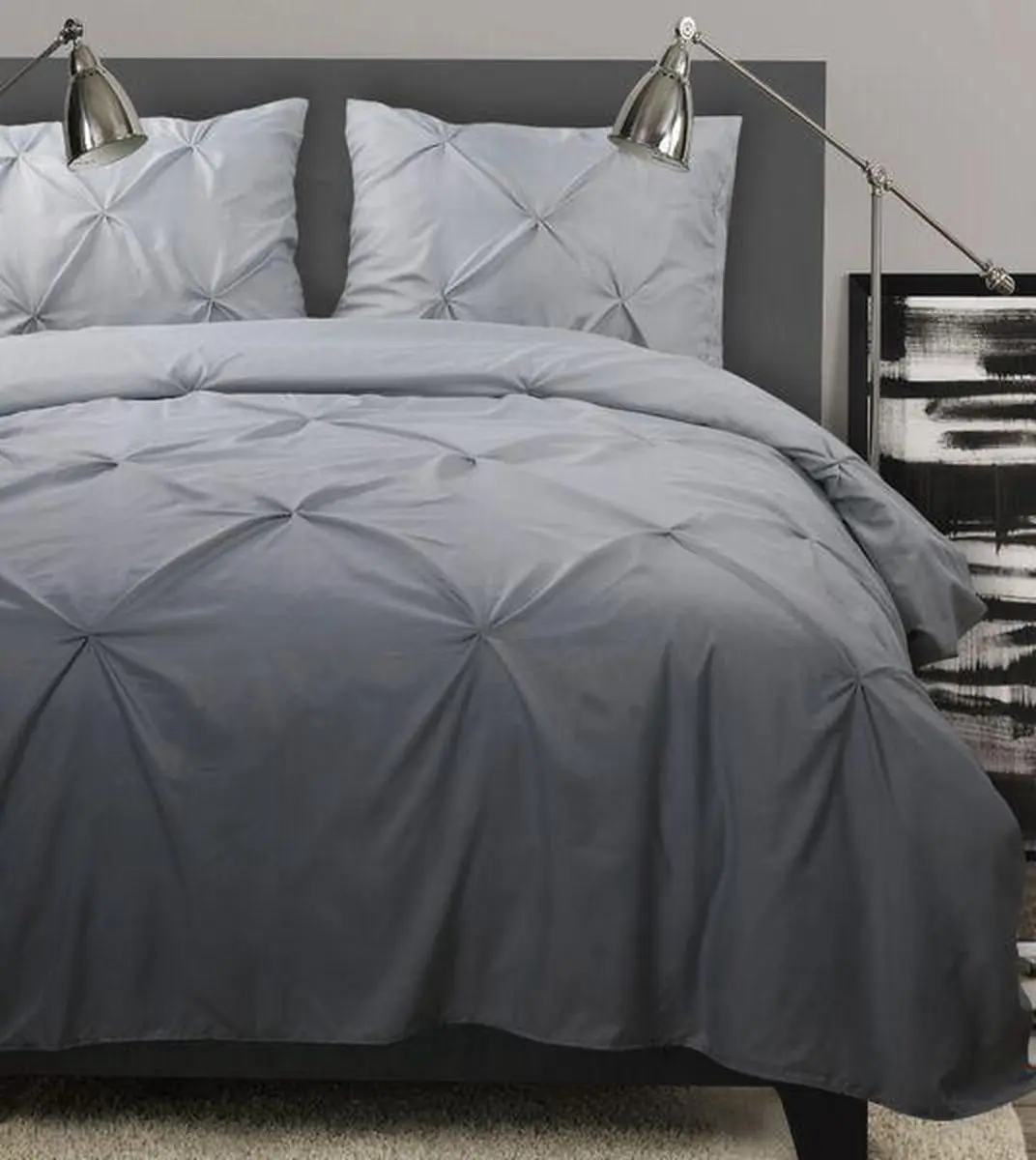 Luxe Pure dekbedovertrek met borduursels, grijs