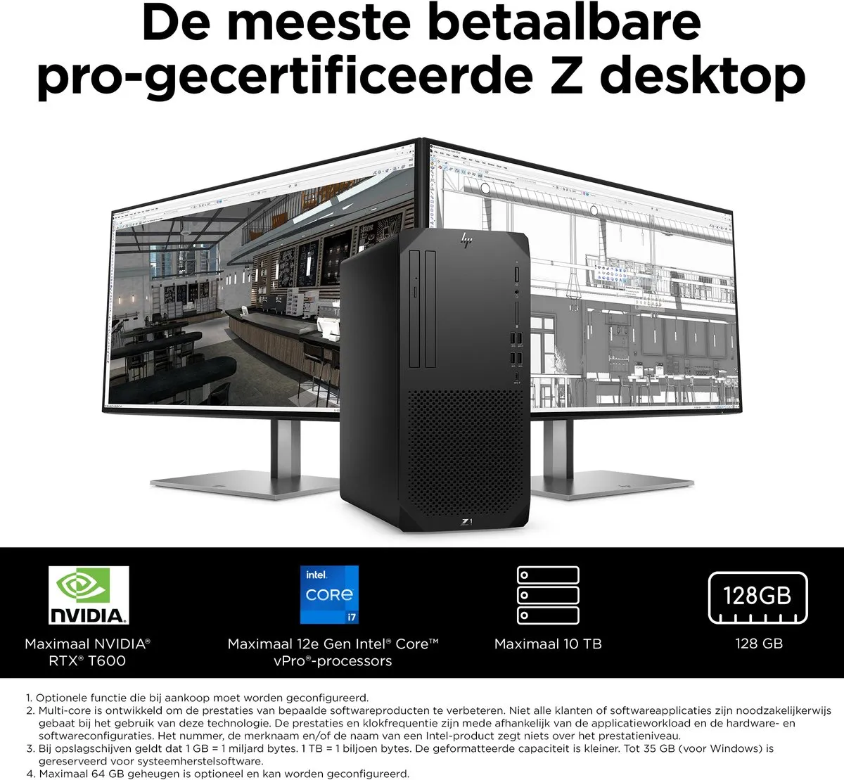 HP Z1 G9 Tower i7-14700 RTX4060 1TB - 550W - afbeelding 2 van 6