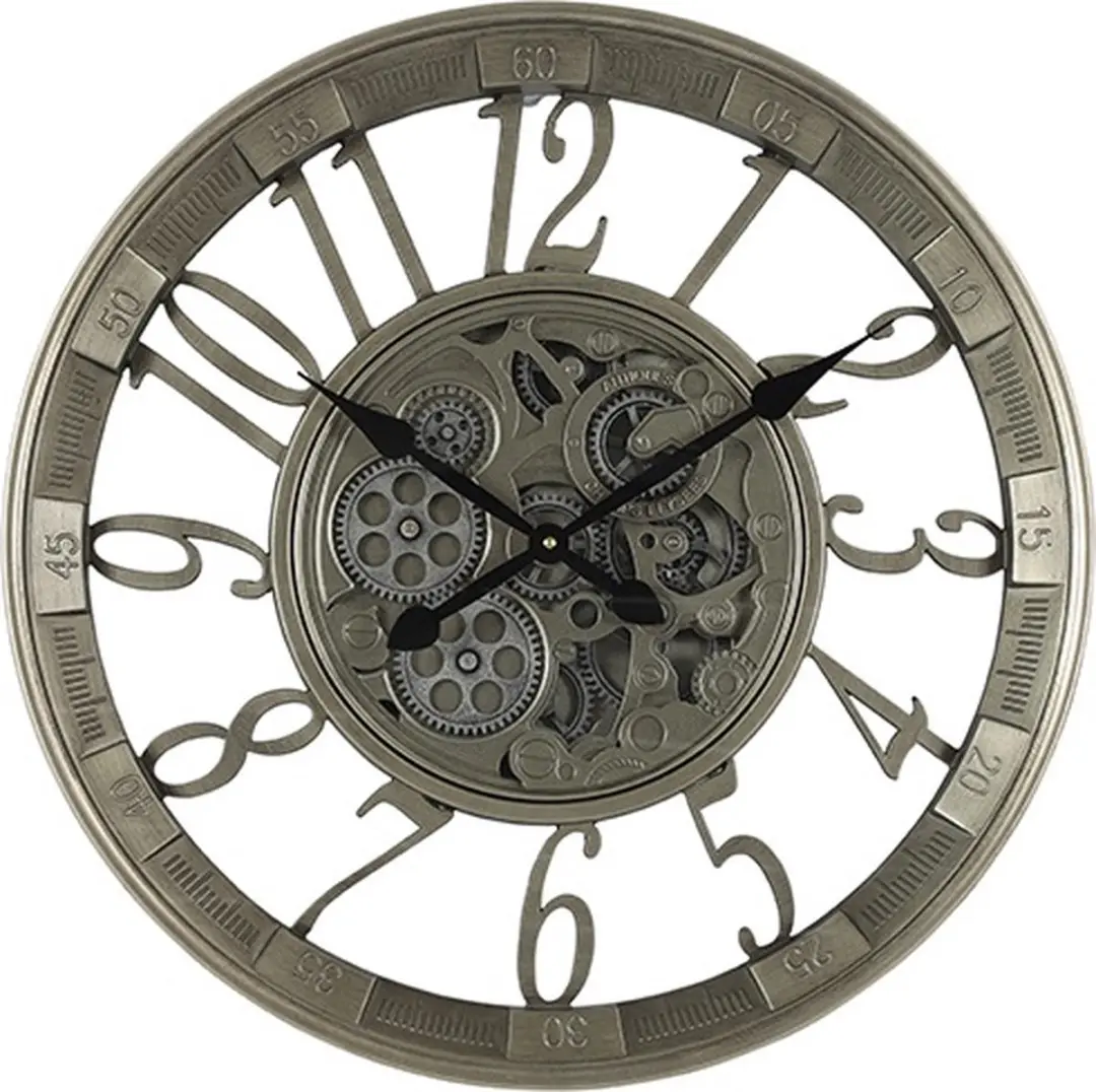 Countryfield Wandklok Eichstedt metaal Ø55CM antiek zilver
