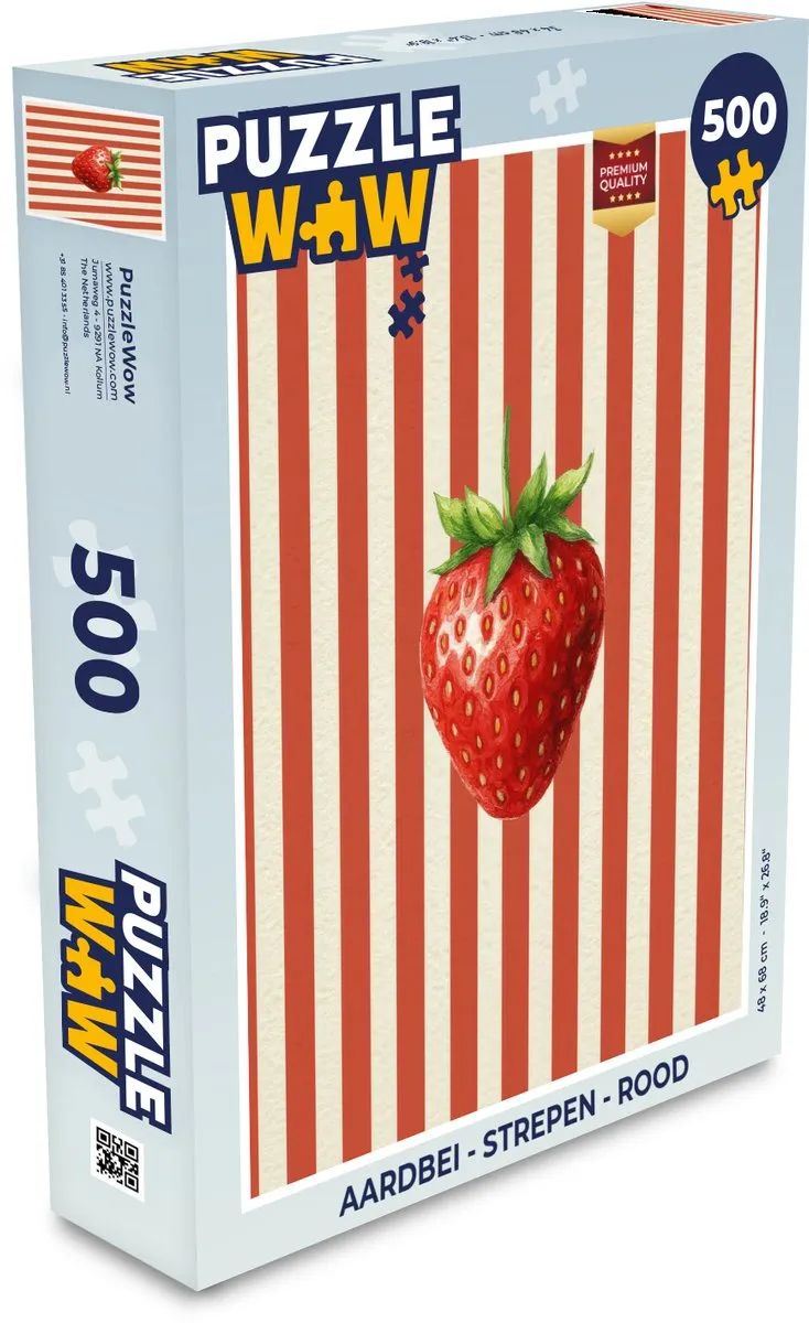 PuzzleWow Aardbei Strepen Legpuzzel 500 Stuks