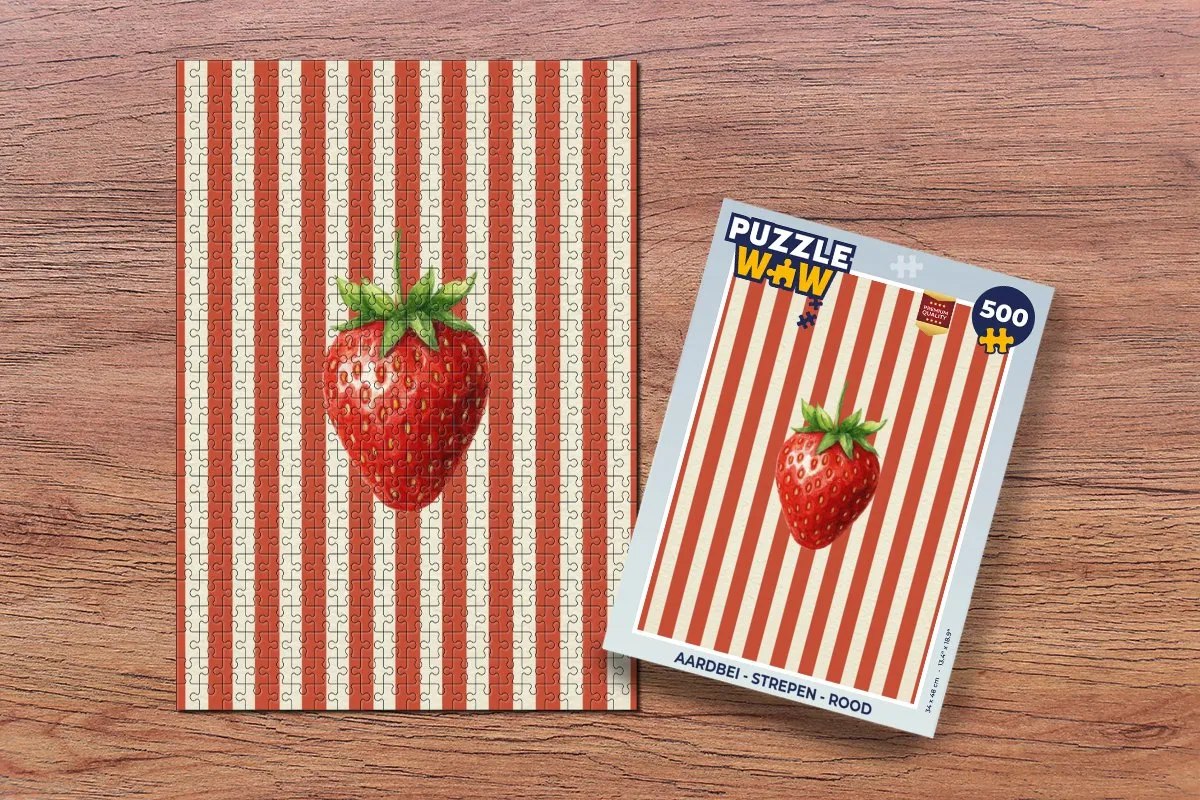 PuzzleWow Aardbei Strepen Legpuzzel 500 Stuks - Multicolor