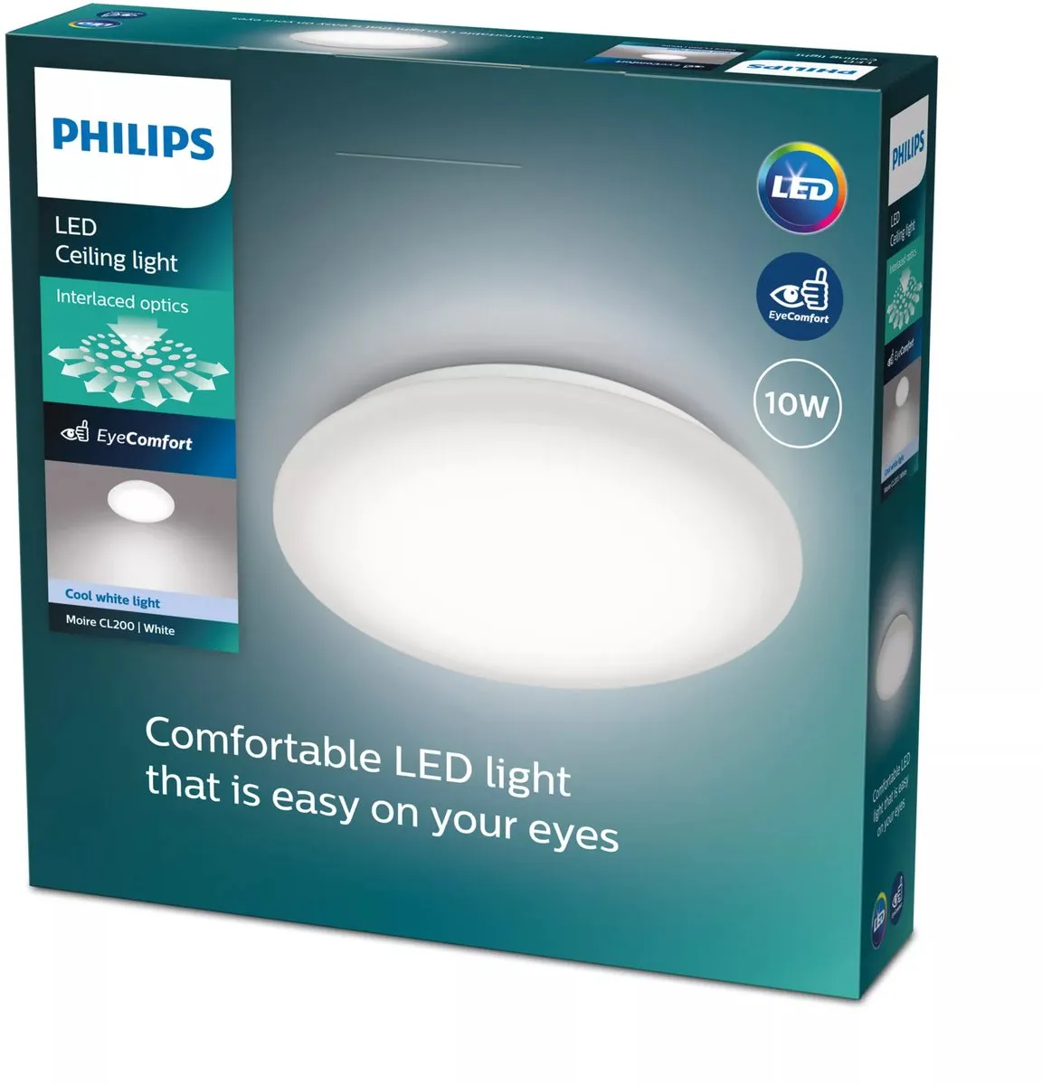 Philips Moire Plafondlamp 24cm - Koelwit 2700K - Wit