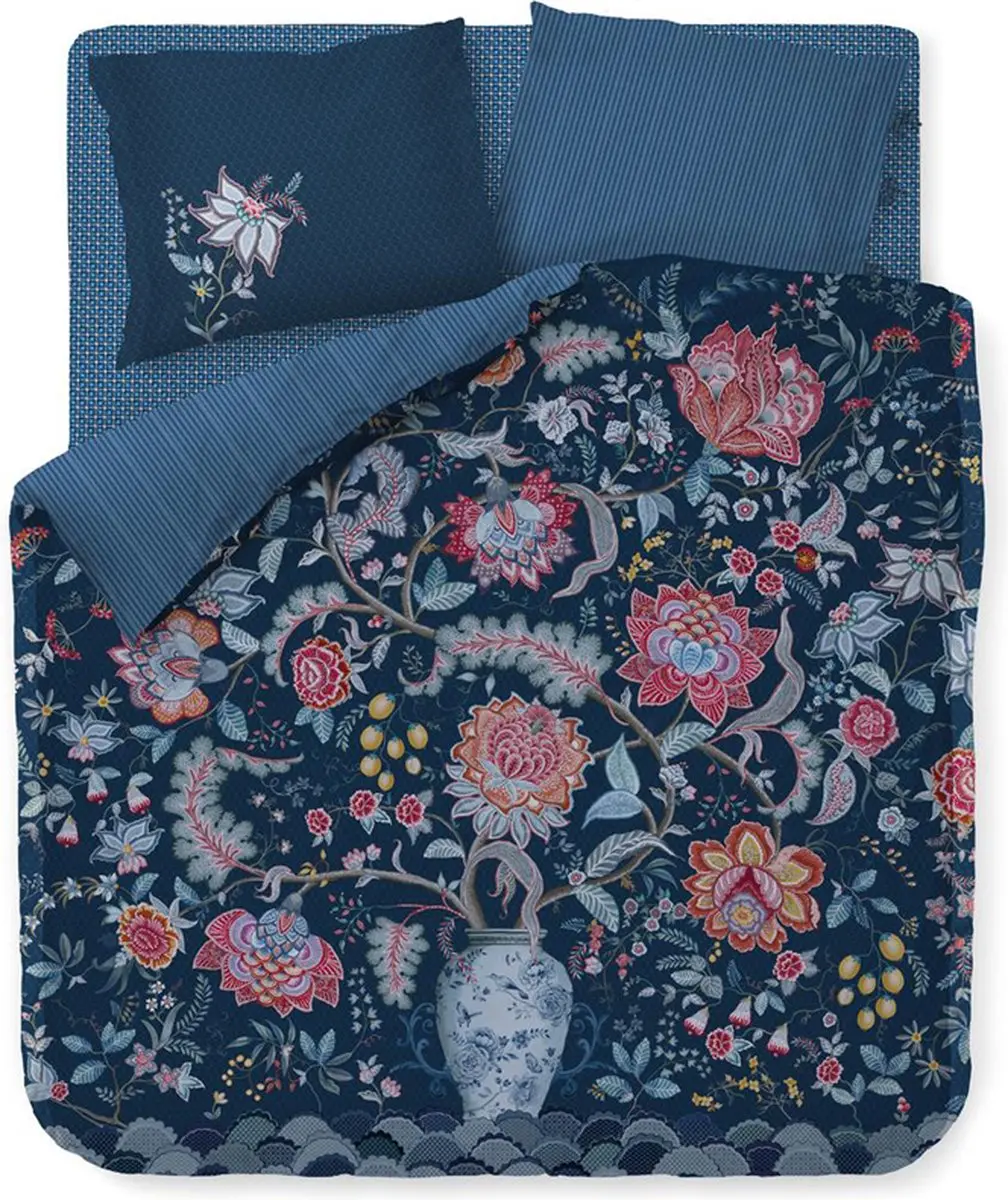 Pip Studio Dekbedovertrek Tree of Life Dark Blue 1 persoons